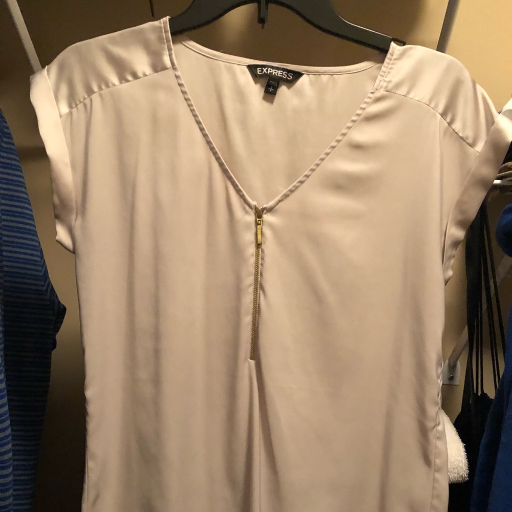 Gold vneck zip tee from express